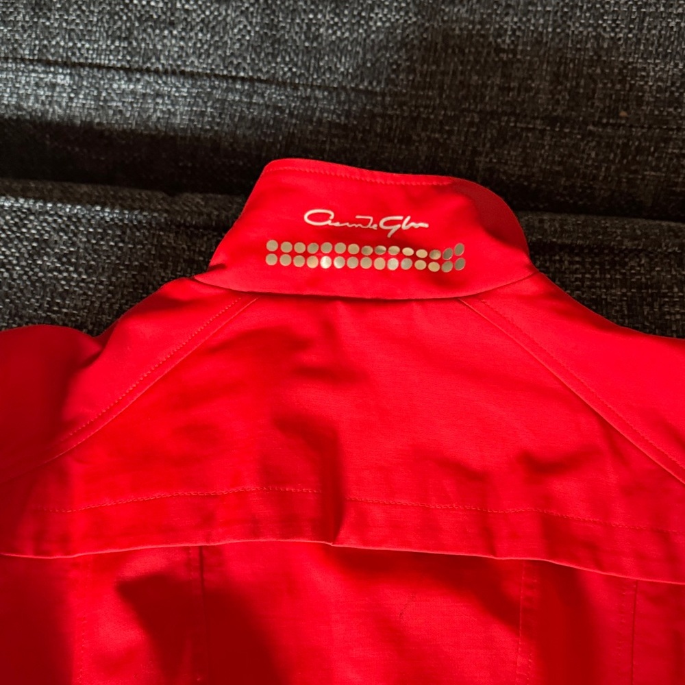 Women's Red Double-Breasted Belted Trench Coat - Picture 11 of 13